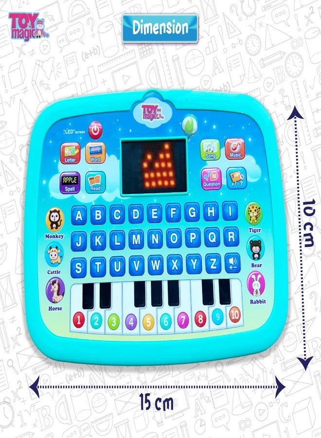 ToyMagic Educational Learning Tablet for Toddler|Kids Laptop Tablet Computer Plus Piano|Led Screen Teach Alphabet Numbers Word Music Math|,Multicolor - Image 3